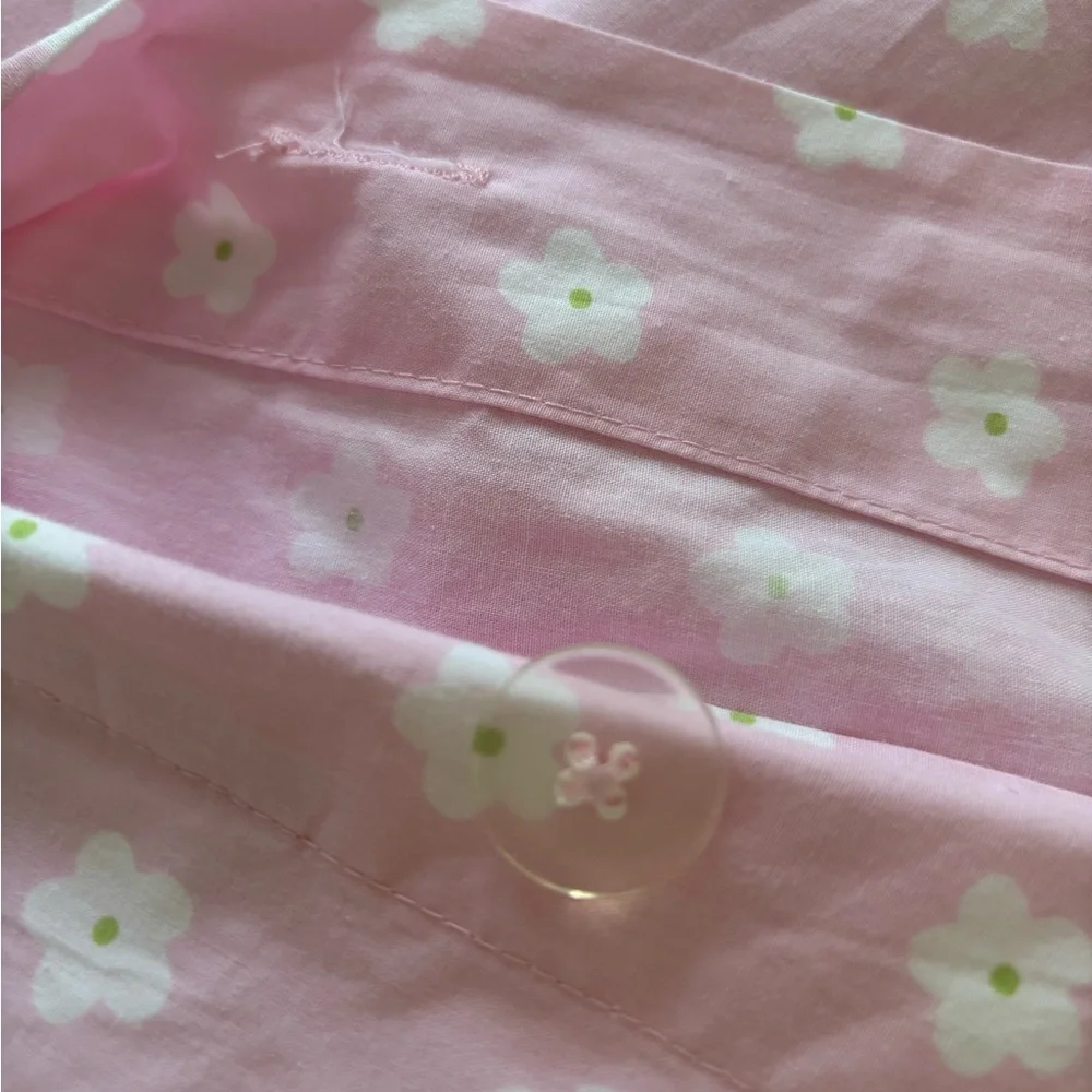 NWOT Pottery Barn Kids duvet pink floral dot cotton duvet cover Twin